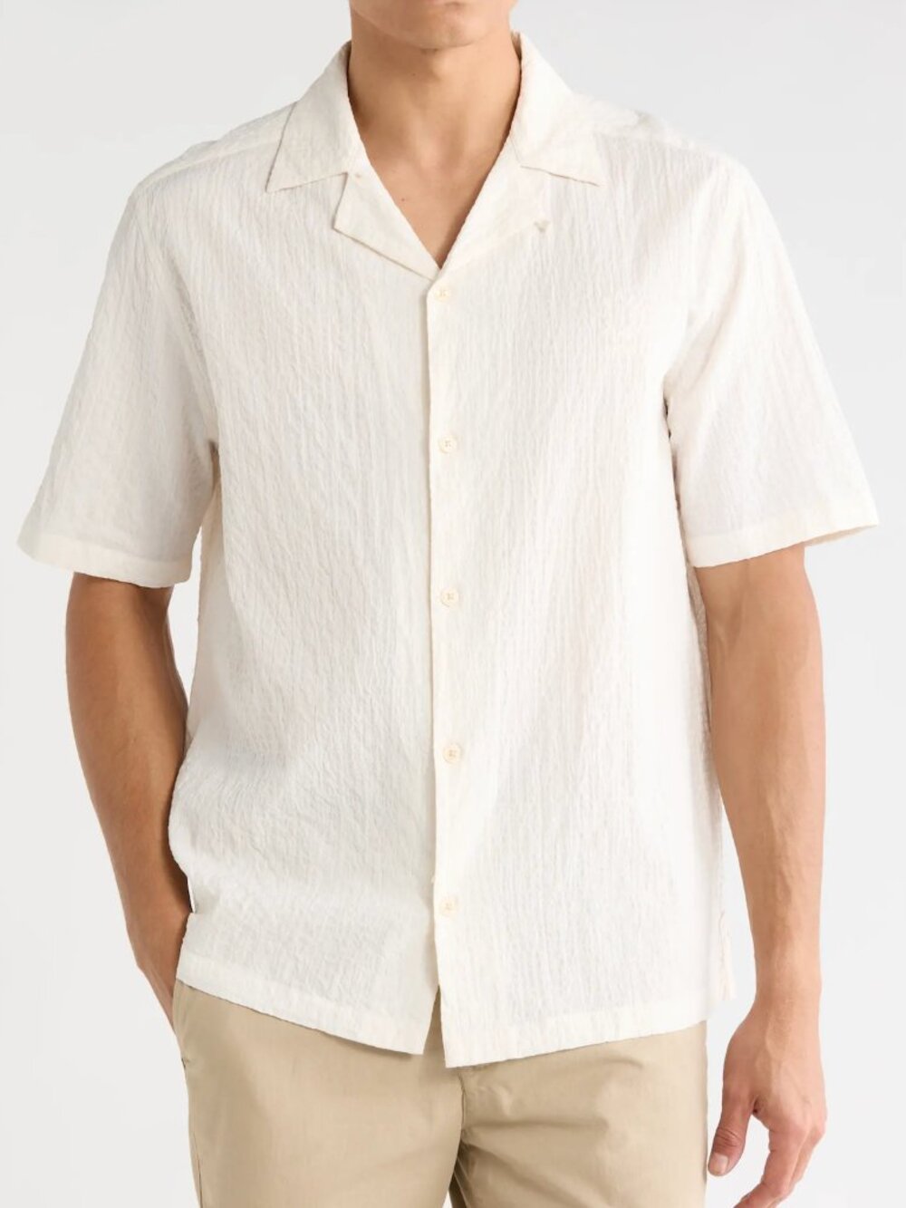 All Saints Brenne Stretch Organic Cotton Camp Shirt